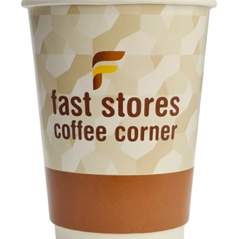 FAST STORES COFFEE CORNER χάρτινα ποτήρια καφέ 12oz, χωρίς καπάκι, 25τμχ