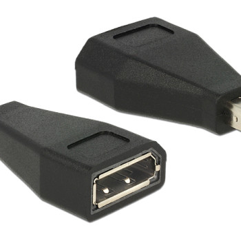 DELOCK αντάπτορας mini DisplayPort σε DisplayPort 65238, 4K/60Hz, μαύρος