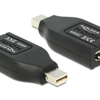 DELOCK αντάπτορας mini DisplayPort σε HDMI 65552, 1080p, μαύρος