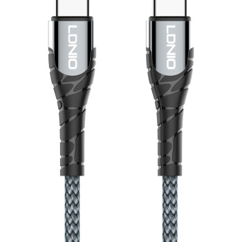 LDNIO καλώδιο USB-C σε USB-C LC101, 65W PD, 1m, γκρι