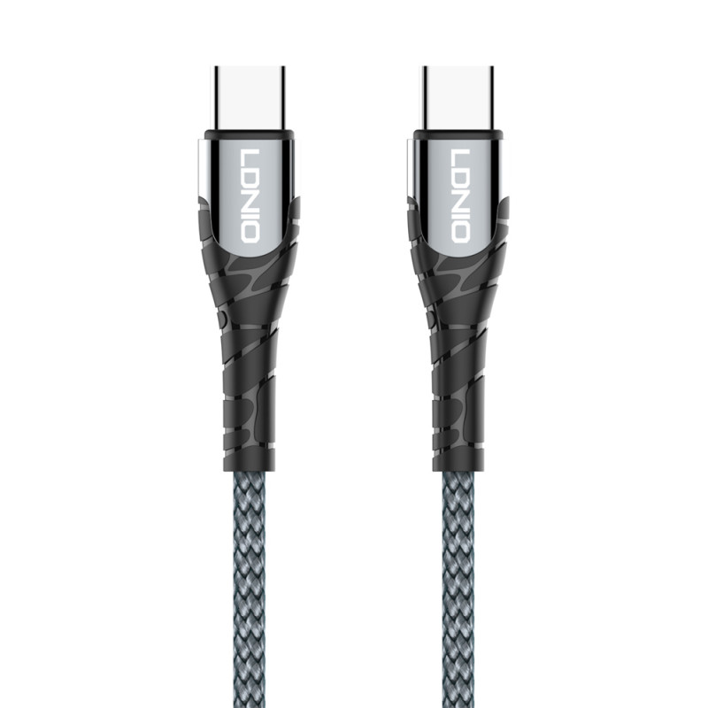 LDNIO καλώδιο USB-C σε USB-C LC101, 65W PD, 1m, γκρι