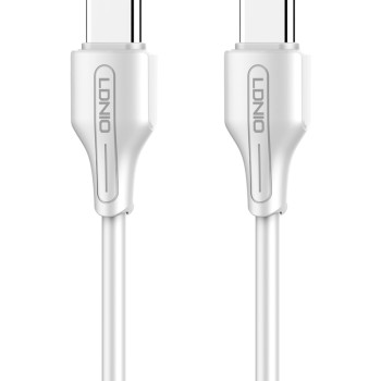 LDNIO καλώδιο USB-C σε USB-C LC121C, 65W PD, 1m, λευκό