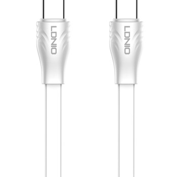 LDNIO καλώδιο USB-C σε USB-C LC131C, 65W PD, 1m, λευκό