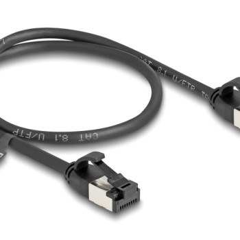 DELOCK καλώδιο δικτύου 80182, CAT 8.1 U/FTP, 40Gbps, εύκαμπτο, 0.50m, μαύρο