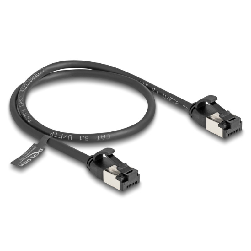 DELOCK καλώδιο δικτύου 80182, CAT 8.1 U/FTP, 40Gbps, εύκαμπτο, 0.50m, μαύρο