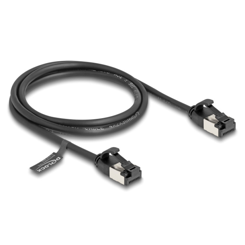 DELOCK καλώδιο δικτύου 80183, CAT 8.1 U/FTP, 40Gbps, εύκαμπτο, 1m, μαύρο