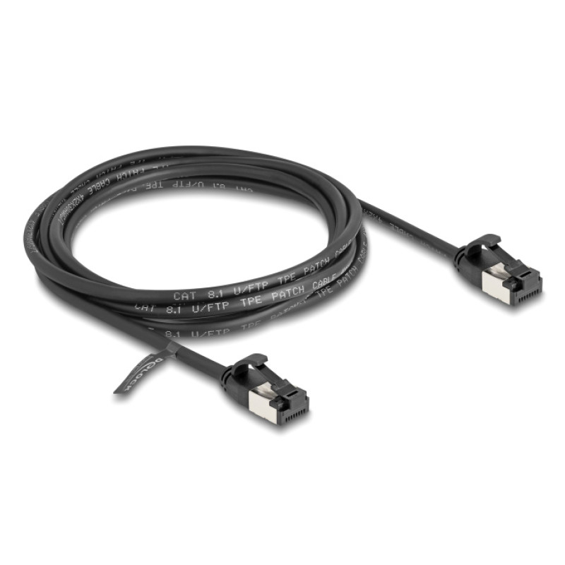 DELOCK καλώδιο δικτύου 80184, CAT 8.1 U/FTP, 40Gbps, εύκαμπτο, 2m, μαύρο