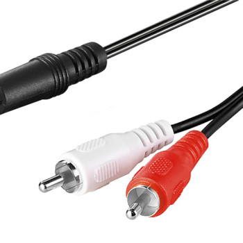 GOOBAY καλώδιο 3.5mm σε 2x RCA 51648, CU, 1m, μαύρο