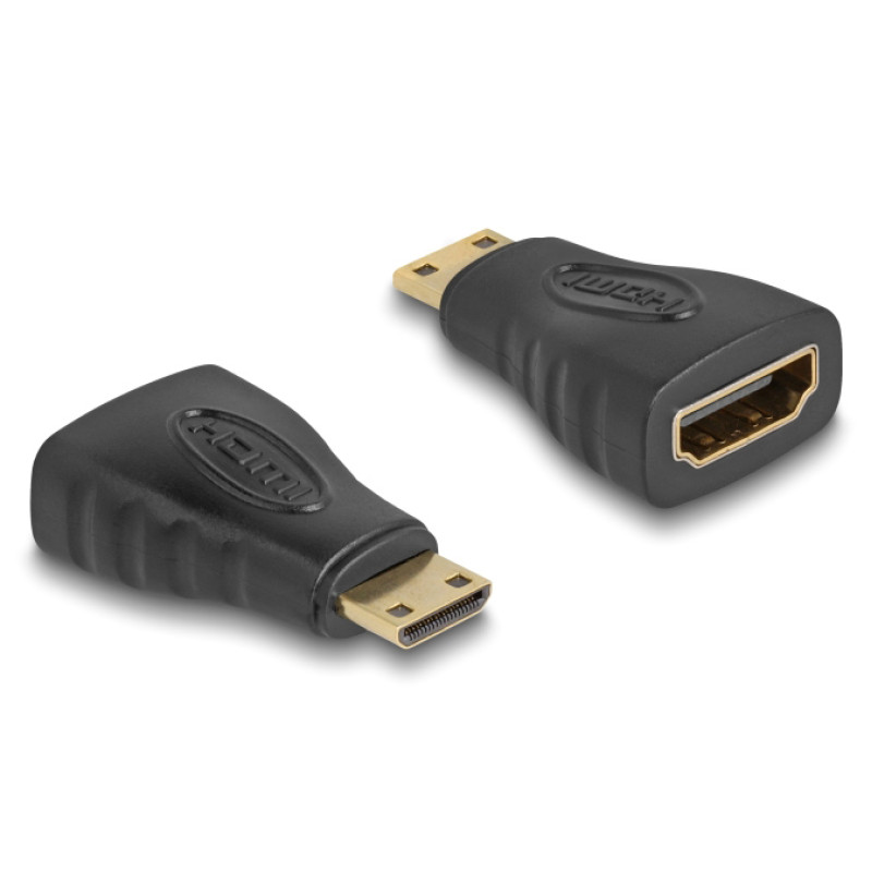DELOCK αντάπτορας mini HDMI σε HDMI 65244, gold plated, μαύρος
