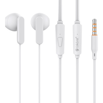 CELEBRAT earphones με μικρόφωνο G23, 3.5mm σύνδεση, Φ14mm, 1.2m, λευκά