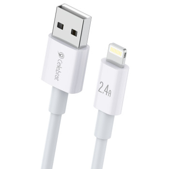 CELEBRAT καλώδιο Lightning σε USB CB-24L, 2.4A, 1.2m, λευκό