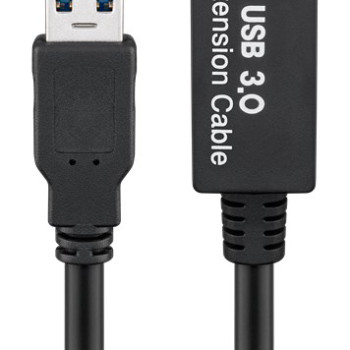 GOOBAY καλώδιο προέκτασης USB 3.0 95727, active, 5Gbps, 5m, μαύρο