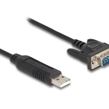 DELOCK καλώδιο USB σε RS-232 66461, 921.6Kbps, 50cm, μαύρο