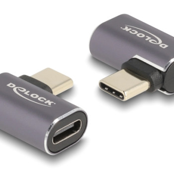DELOCK αντάπτορας USB-C 60047, αρσενικό σε θηλυκό, 100W, 40Gbps, γκρι