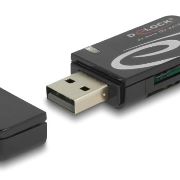 DELOCK card reader 91602 για SD & micro SD, USB, 480Mbps, μαύρο