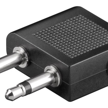 GOOBAY αντάπτορας 2x 3.5mm 2-pin σε 3.5 mm 3-pin 61004, μαύρο