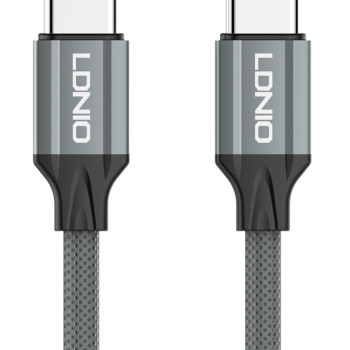 LDNIO καλώδιο USB-C σε USB-C LC441C, 65W PD, 1m, γκρι