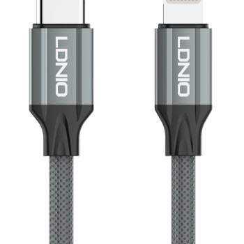 LDNIO καλώδιο Lightning σε USB-C LC442I, 30W PD, 2m, γκρι