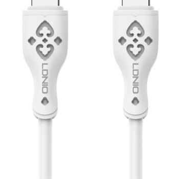 LDNIO καλώδιο USB-C σε USB-C LC812C, 65W PD, 2m, λευκό