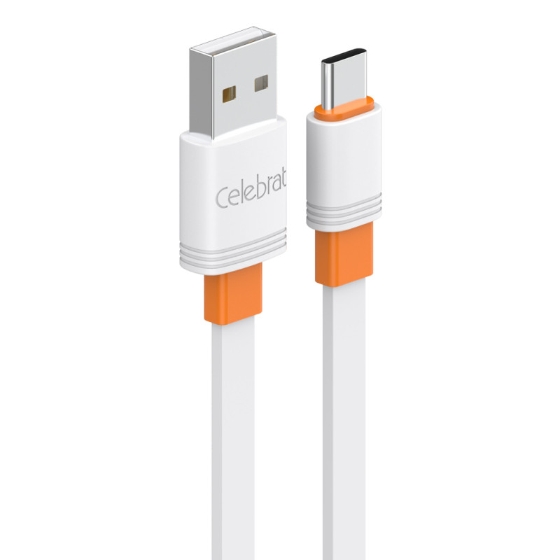 CELEBRAT καλώδιο USB-C σε USB CB-33C, flat, 3A, 1m, λευκό