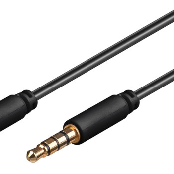GOOBAY καλωδίου ήχου 3.5mm 63824, 4-pin, slim, CU, 0.5m, μαύρο