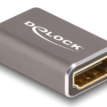 DELOCK αντάπτορας HDMI 60078 με Ethernet, 8K/60Hz, μεταλλικός, γκρι