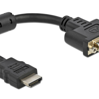DELOCK αντάπτορας HDMI σε DVI 65206, 4K/30Hz, 20cm, μαύρος