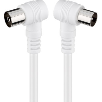 GOOBAY καλώδιο κεραίας αρσενικό σε θηλυκό 11521, γωνιακό, 2.5m, λευκό