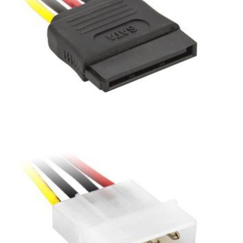 POWERTECH καλώδιο SATA 15pin (F) σε IDE 4pin (M) CAB-W011, 15cm