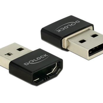 DELOCK αντάπτορας USB σε HDMI-A θηλυκό 65680, μαύρος