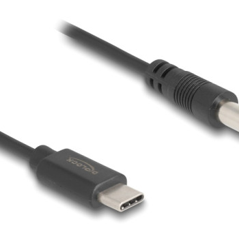 DELOCK καλώδιο USB-C σε DC 5.5 x 2.1mm 85397, 1m, μαύρο