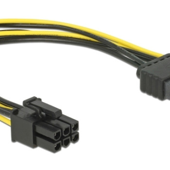 DELOCK καλώδιο τροφοδοσίας SATA 15-pin σε 6-pin PCI Express 82924, 20cm