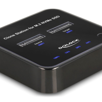 DELOCK docking station για M.2 NVMe SSD 64177, 2 θέσεων, 10Gbps, clone function, μαύρο