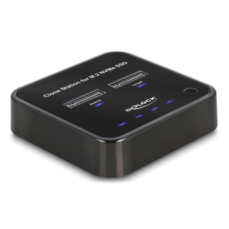 DELOCK docking station για M.2 NVMe SSD 64177, 2 θέσεων, 10Gbps, clone function, μαύρο