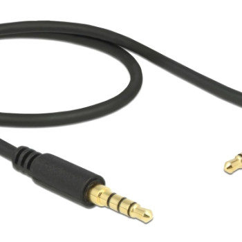 DELOCK καλώδιο Jack stereo σε Jack stereo 4pin 3.5mm, 90°, μαύρο, 0.5m