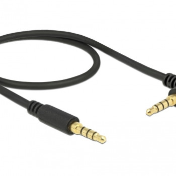 DELOCK Καλώδιο Jack stereo σε Jack stereo 4pin 3.5mm, 90°, μαύρο, 1m