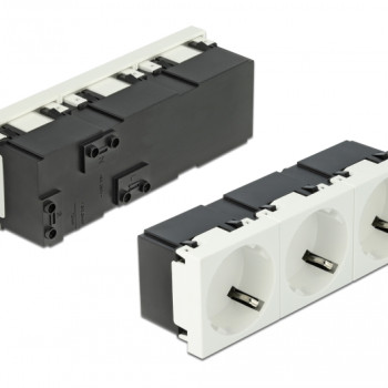 DELOCK τριπλό module πρίζας ρεύματος Easy 45 81323, 45°, 45x45mm, 5τμχ