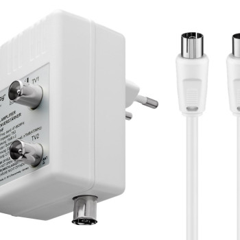 GOOBAY ενισχυτής κεραίας 67226, 2 συσκευές, DVB-T DVB-T2 DVB-C, λευκός