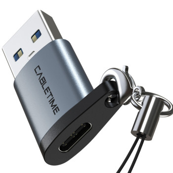 CABLETIME αντάπτορας USB-C σε USB CT-AMCF, 2.1A, 5Gbps, γκρι