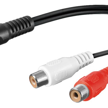 GOOBAY καλώδιο 3.5mm male σε 2x RCA female 50600, 0.2m, μαύρο