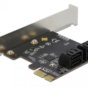 DELOCK κάρτα επέκτασης PCIe σε 4x SATA 90010, 6Gb/s, Low Profile
