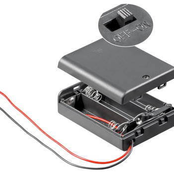 GOOBAY θήκη μπαταρίας με διακόπτη 12445, 3x AA LR6, αδιάβροχη, μαύρη