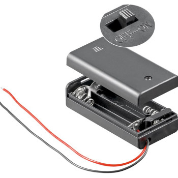 GOOBAY θήκη μπαταρίας με διακόπτη 12443, 2x AA LR6, αδιάβροχη, μαύρη