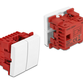 DELOCK module διακόπτης Easy 45 81363, διπλός, 1-pole, 1-way, λευκός