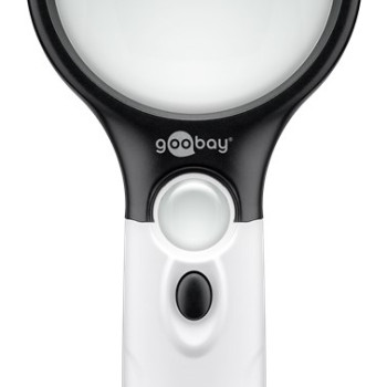 GOOBAY μεγεθυντικός φακός χειρός 41255 με φωτισμό LED, 1.75x & 12.25x