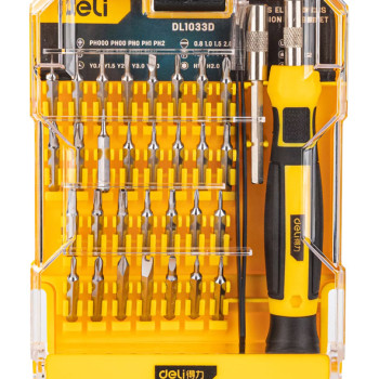 DELI σετ κατσαβίδια ακριβείας DL1033D, αντιολισθητική λαβή, Cr-V, 33τμχ