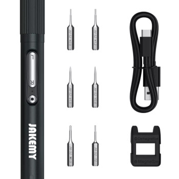 JAKEMY ηλεκτρικό κατσαβίδι JM-Y05 με LED φακό, 3 λειτουργίες, 6 μύτες