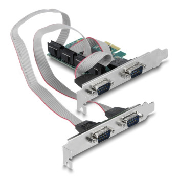 DELOCK κάρτα επέκτασης PCIe σε 4x RS-232 90410, 115.2Kbps