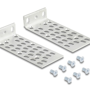 DELOCK σετ βάσεις τοποθέτησης για rack 66236, ασημί, 2τμχ