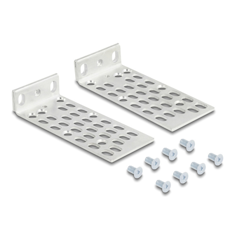 DELOCK σετ βάσεις τοποθέτησης για rack 66236, ασημί, 2τμχ
